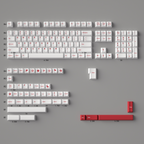 White Red PBT Keycaps – Cherry Profile (143 Keys)