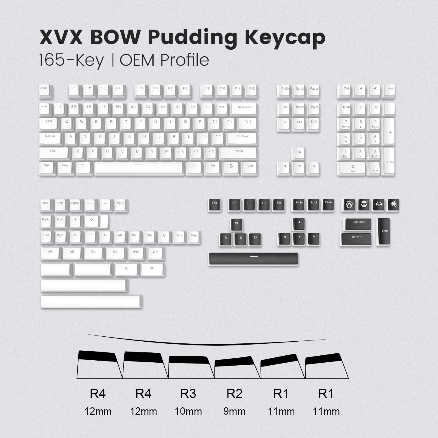 Pudding V2 OEM Profile 165-Key PBT Keycap