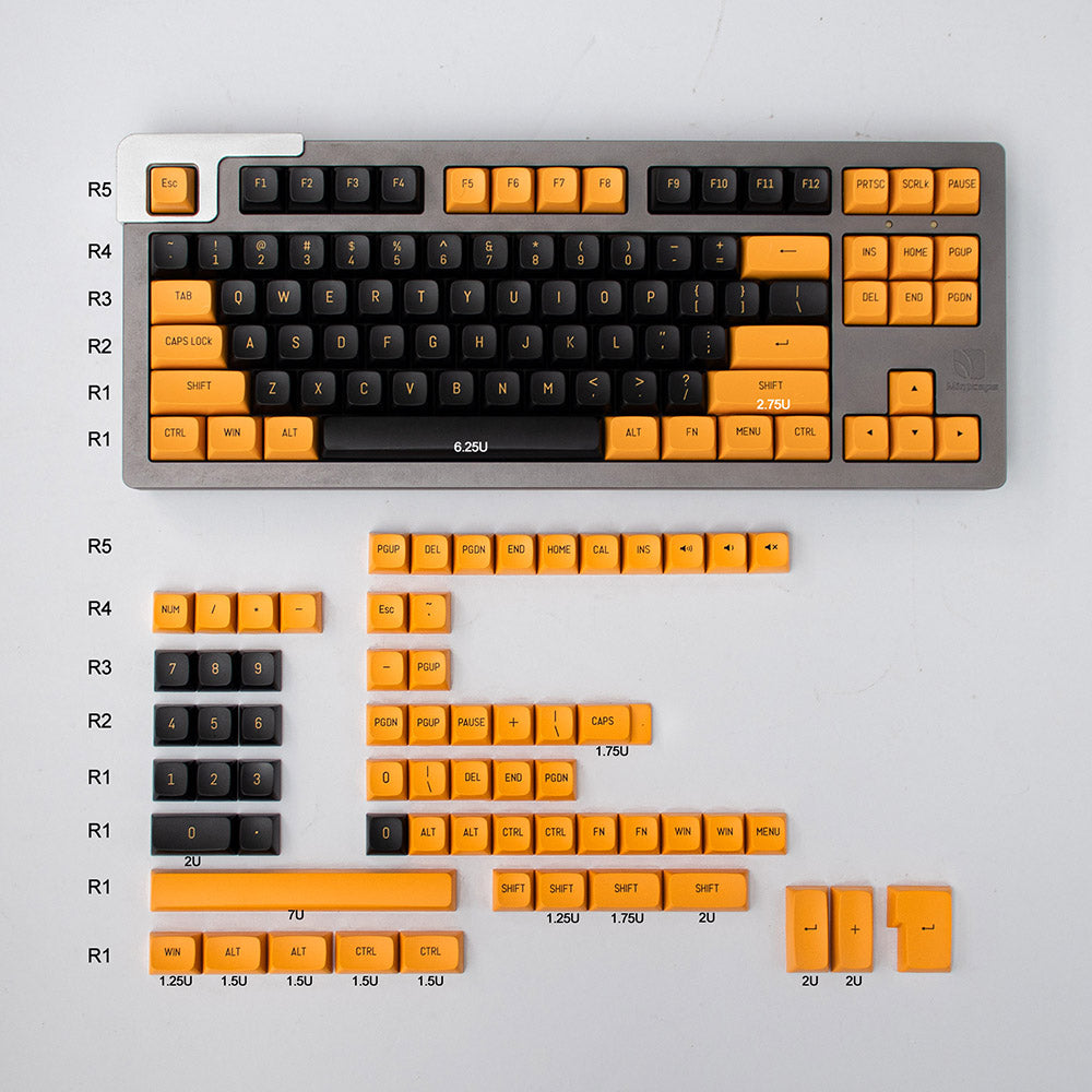 Black Orange MSA ABS Keycaps (150 Keys)