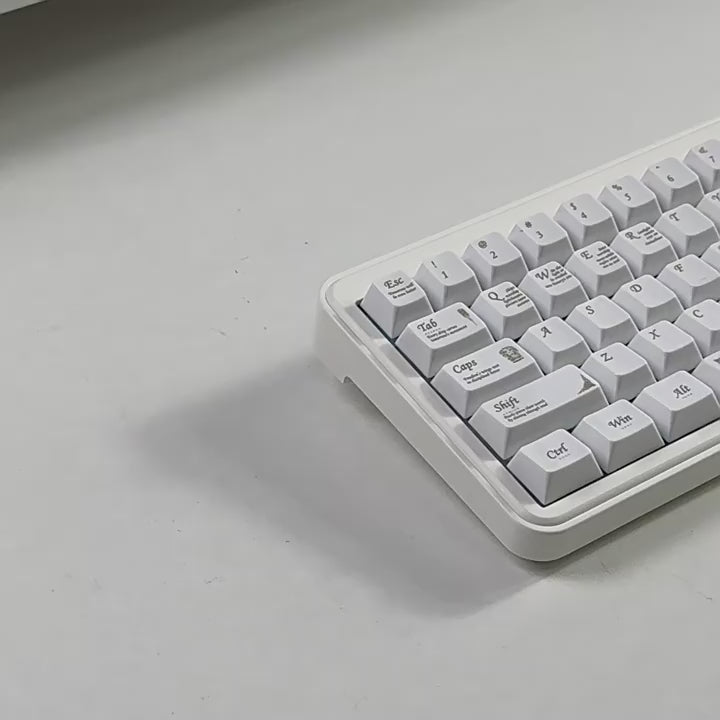 White Ceramic-Like PBT Keycap Set