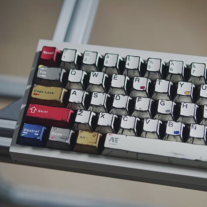 Comic Mixed Light Manga Style Cherry PBT Keycap Set – 141 Keys